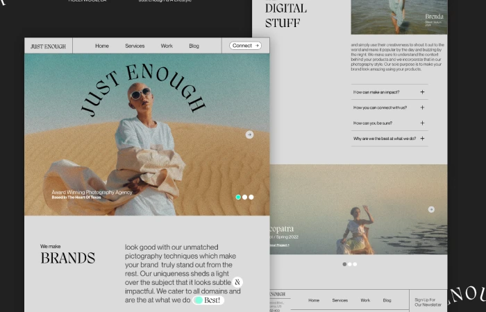 Just Enough- Photography Agency  - Free Figma Template