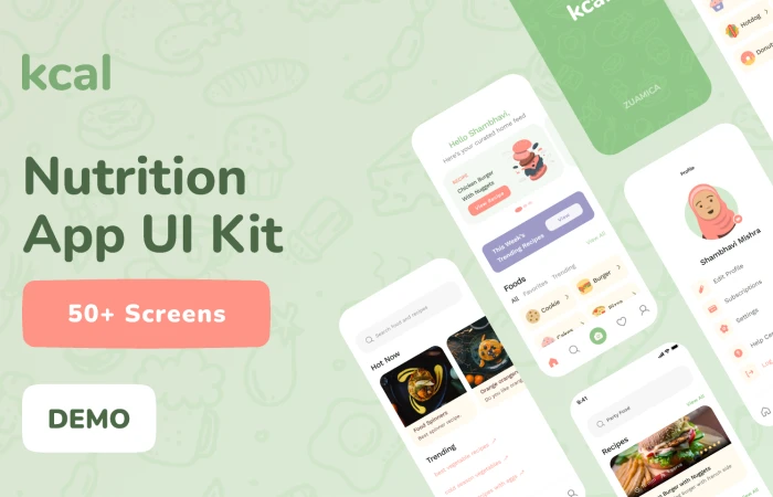 kCal - Nutrition App UI Kit (DEMO)  - Free Figma Template