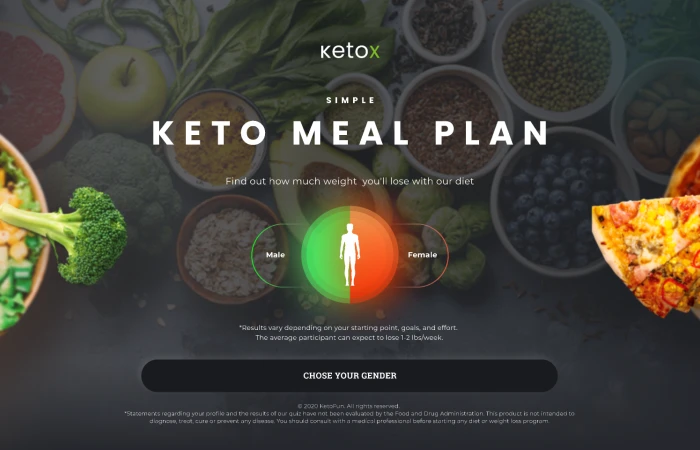Keto Meal Planer - The Quiz Funnel  - Free Figma Template