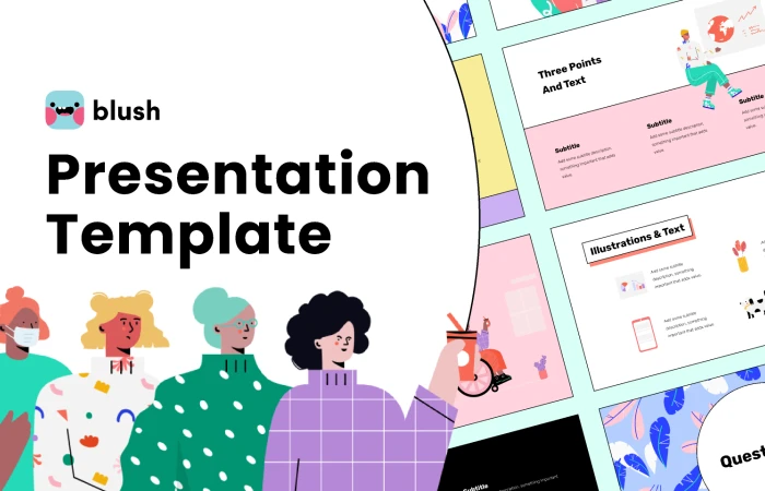 Keynote Presentation Template with Colorful Illustrations  - Free Figma Template