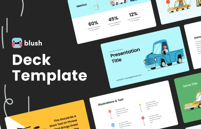 Keynote Template with Beep Beep Illustrations  - Free Figma Template