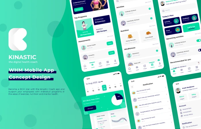 Kinastic Mobile app concept  - Free Figma Template
