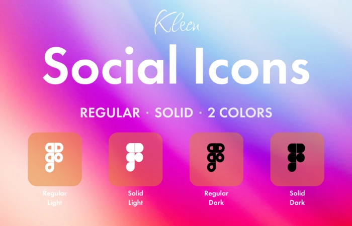 Kleen - Social Media Icons (Community)  - Free Figma Template