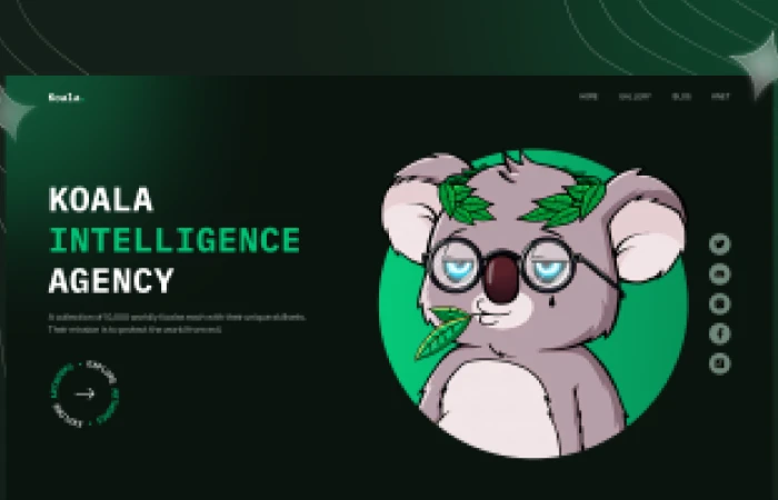 Koala NFT Collection Website  - Free Figma Template