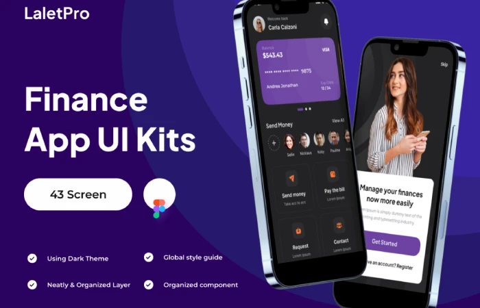 LaletPro - Finance App UI Kits  - Free Figma Template