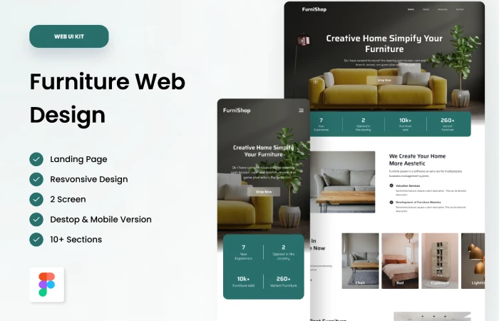 Landing Page - Furniture Website  - Free Figma Template