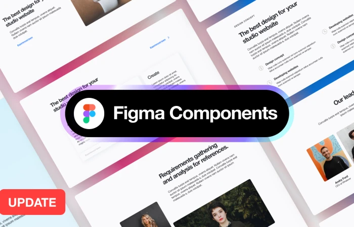 Landing page UI Kit + Components  - Free Figma Template