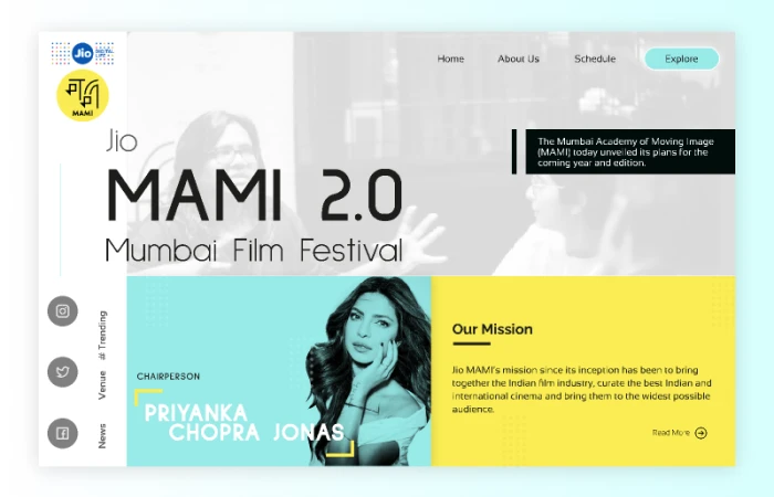 Landing Page UI-MAMI 2.0  Mumbai Film Festival  - Free Figma Template