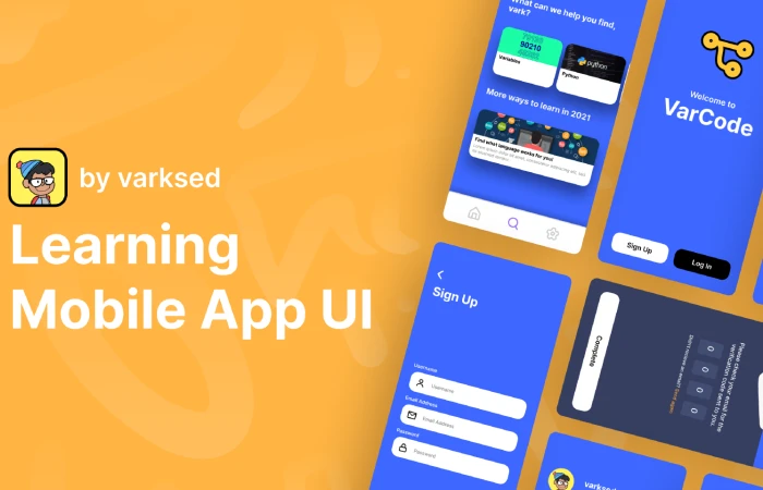 Learning Mobile App UI  - Free Figma Template