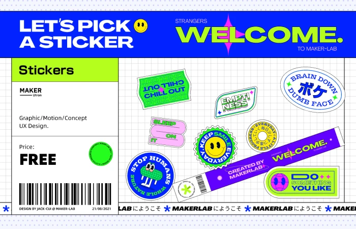 Let's Pick A Sticker [Series-01]  - Free Figma Template
