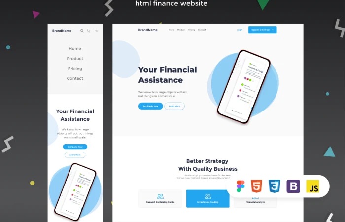 lfinance - html finance website  - Free Figma Template