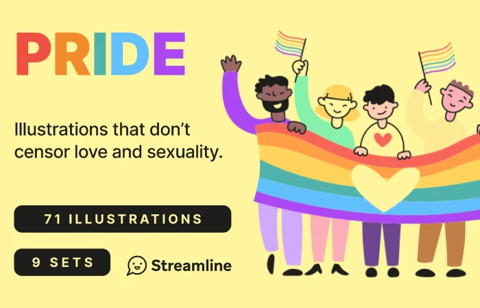 LGBTQIA+ Illustrations (PRIDE)  - Free Figma Template
