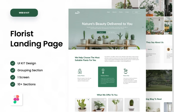Lush Garden - Florist Landing Page Design  - Free Figma Template