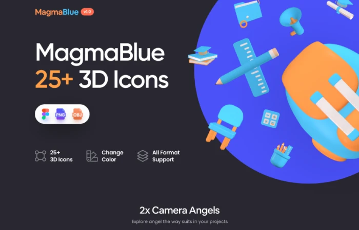 Magmablue Education 3D Icons  - Free Figma Template