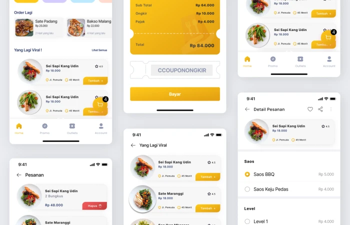 Mangann - Food Delivery App  - Free Figma Template