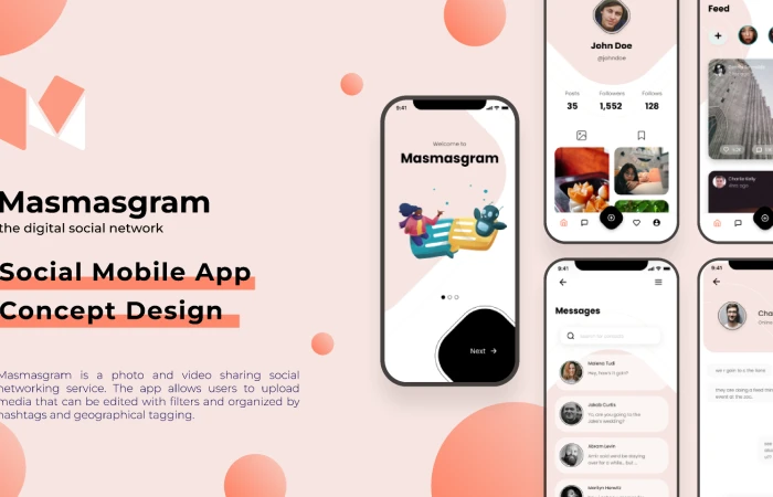 Masmasgram Social Media UI Kit  - Free Figma Template