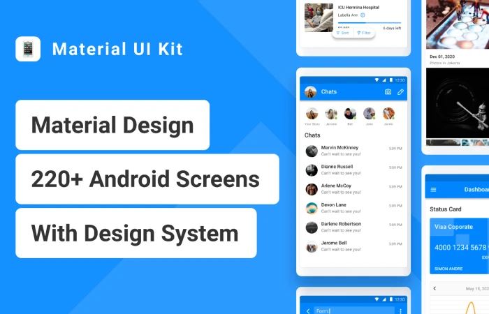 Material UI Kit for Android  - Free Figma Template