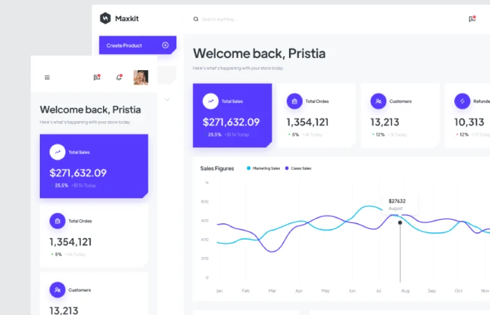 Maxkit - Marketplace Dashboard (Overview)  - Free Figma Template