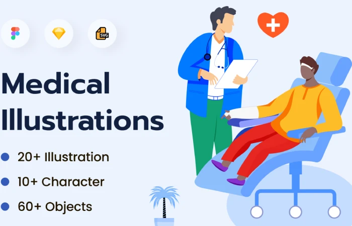 Medical and Health Illustrations Pack  - Free Figma Template