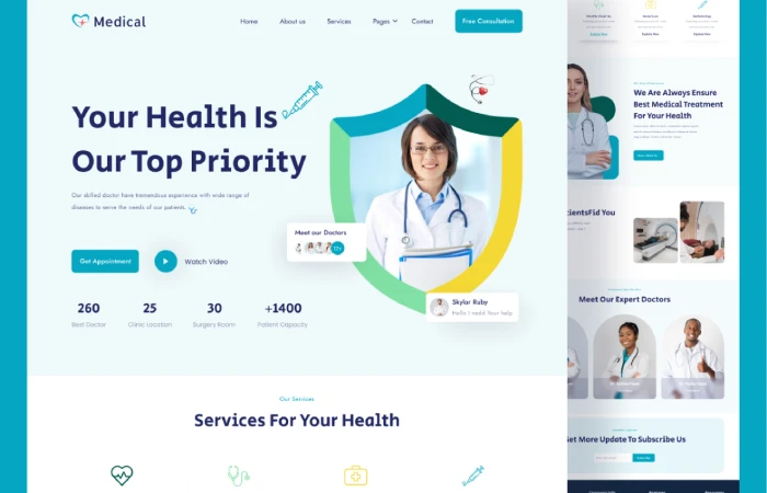 Medical Landing Page  - Free Figma Template