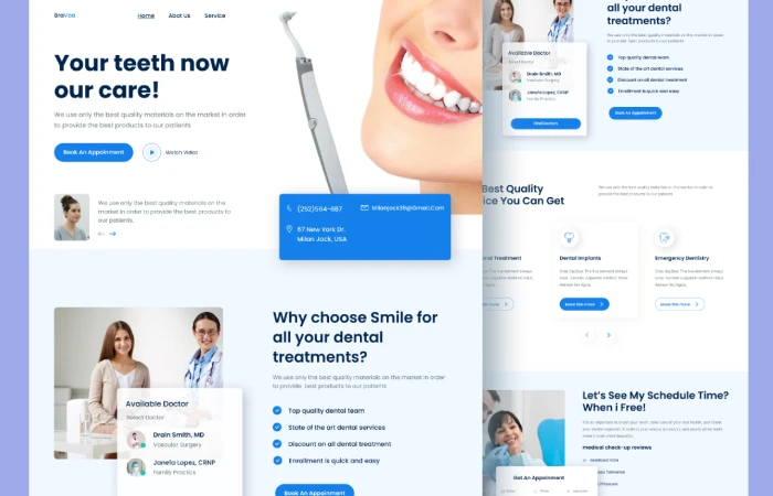Medical landing page  - Free Figma Template