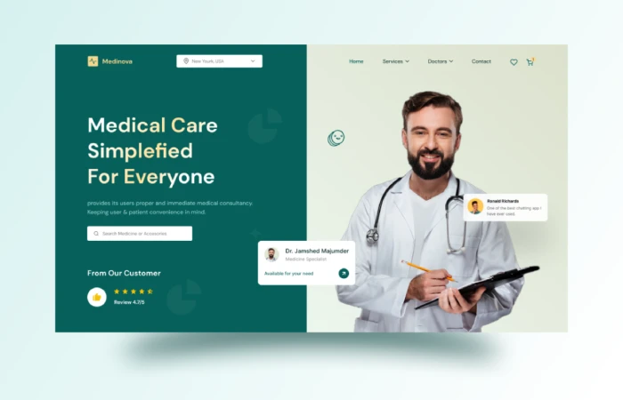 Medical Product Web Header  - Free Figma Template