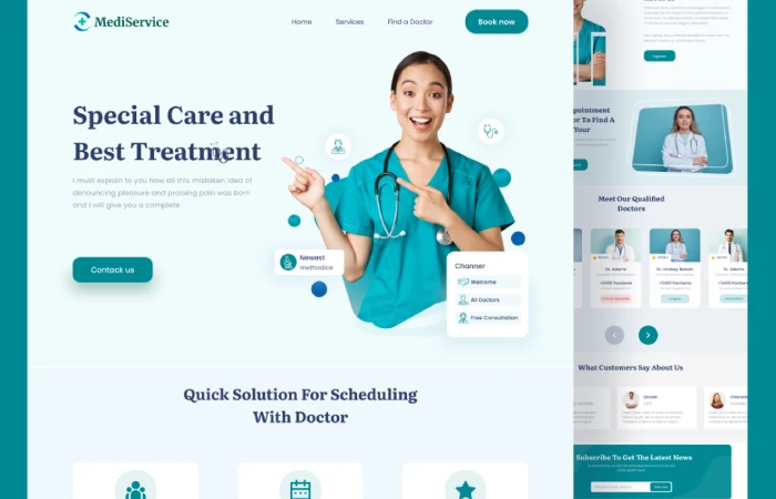 Medical Website Landing Page  - Free Figma Template