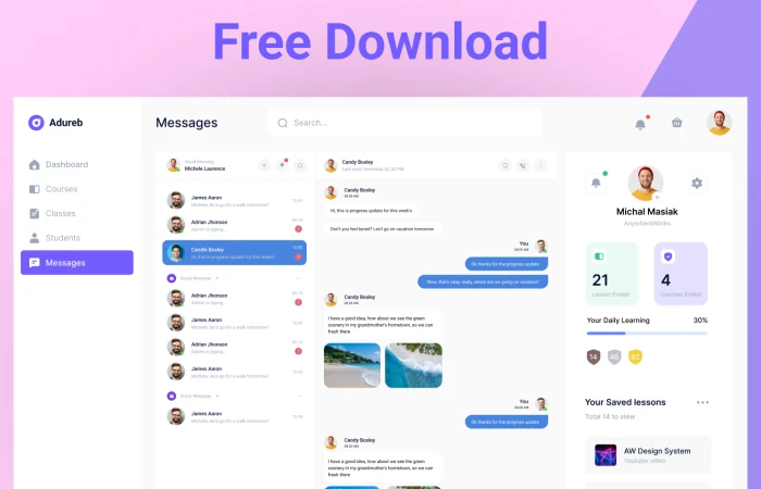 Message page design  - Free Figma Template