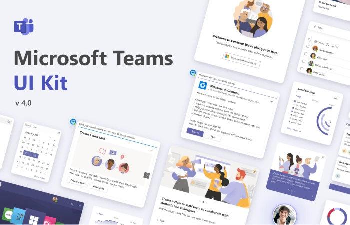 Microsoft Teams UI Kit  - Free Figma Template