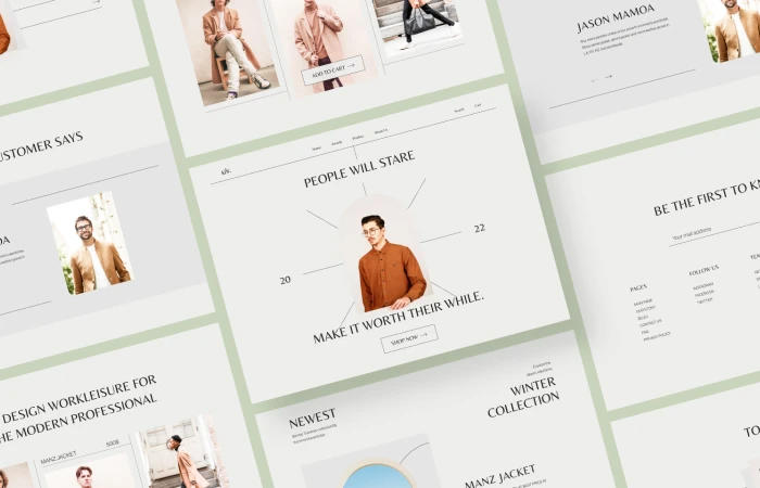 Minimal E-commerce Clothing Web Landing Page UI UX Design  - Free Figma Template