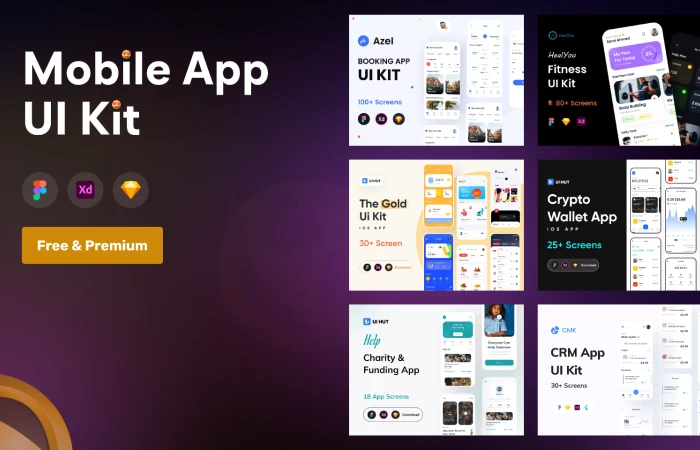 Mobile App UI Kit  - Free Figma Template