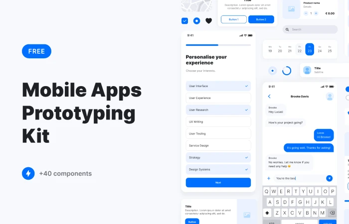 Mobile Apps  Prototyping Kit  - Free Figma Template