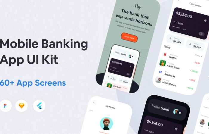 Mobile Banking App UI Kit  - Free Figma Template