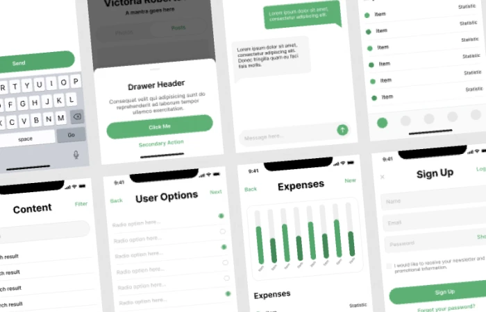 Mobile UI kit  - Free Figma Template