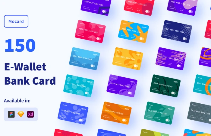 Mocard - 150 E-Wallet Bank Card  - Free Figma Template