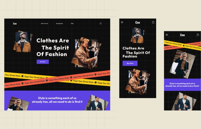 Modern E-commerce Clothing Web Header UI UX Design  - Free Figma Template