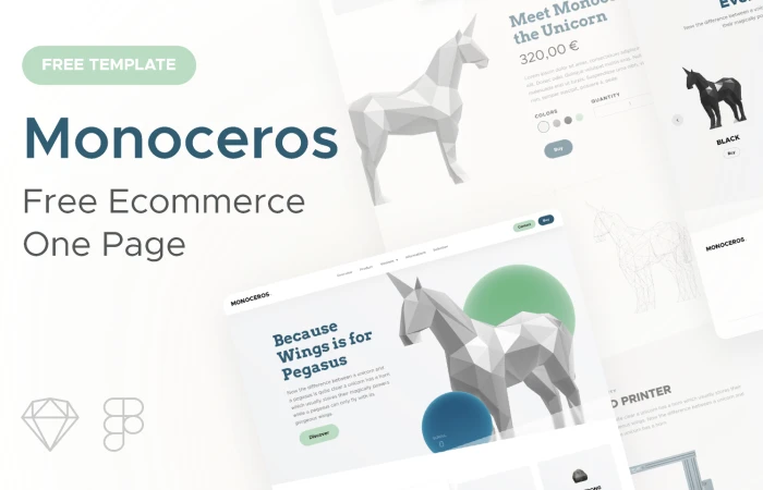 Monoceros  Ecommerce One Page Template  - Free Figma Template