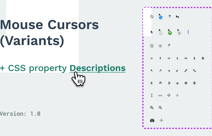 Mouse Cursors (Variants)  - Free Figma Template