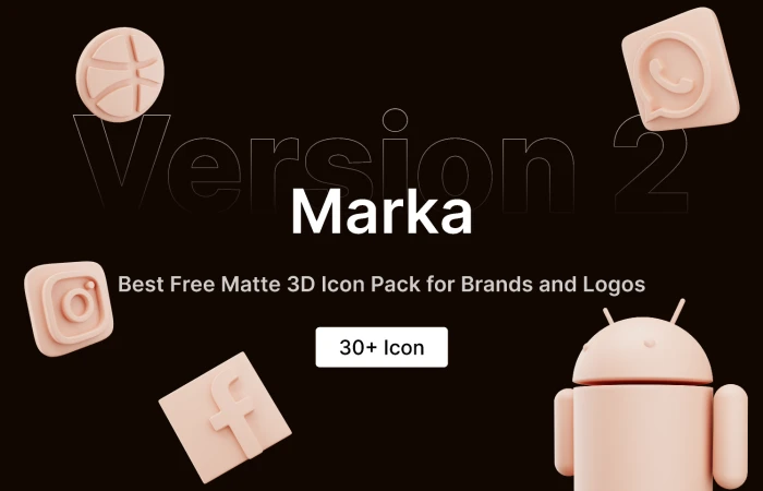 Mrka  Best Free 3D Icon Pack for Brands and Logos Version_2  - Free Figma Template