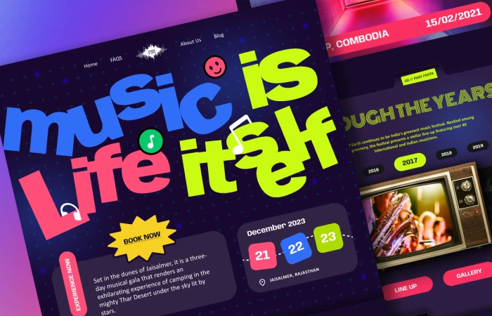 Music Festival Landing Page  - Free Figma Template