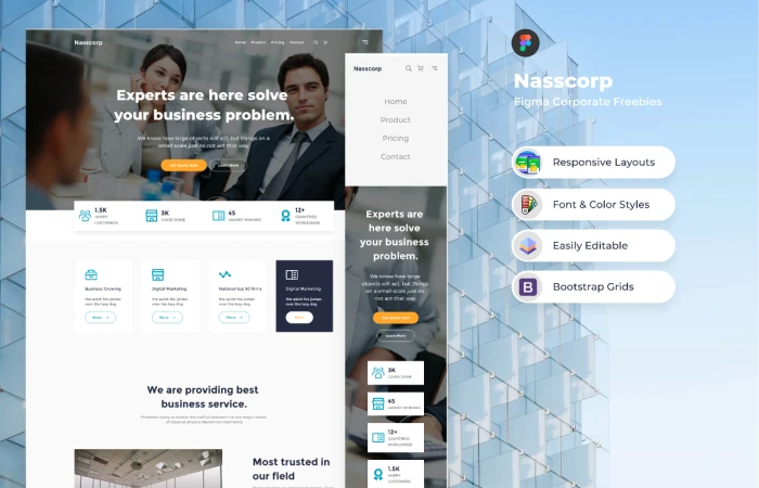 Nasscorp - Figma Corporate Freebies  - Free Figma Template