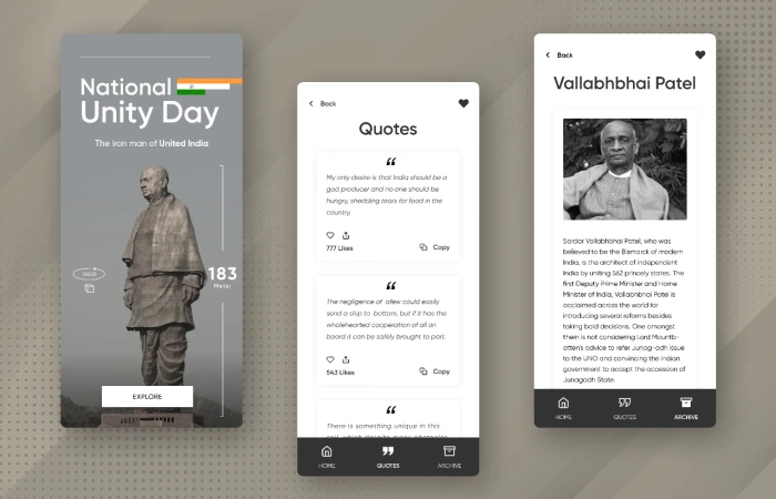 National Unity Day App Concept  - Free Figma Template
