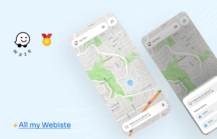 Navigation App Design (Waze App Redesign)  - Free Figma Template