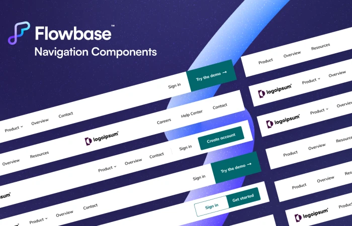 Navigation Components  by Flowbase.co  - Free Figma Template