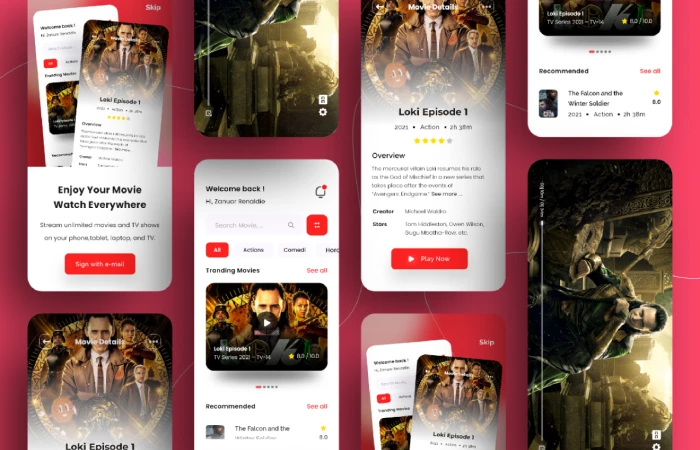Netflix Movie Apps Design  - Free Figma Template