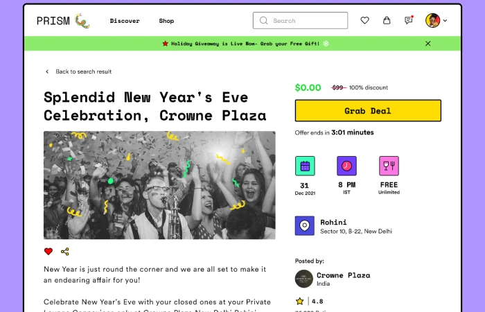 New Year Deal Web Page  - Free Figma Template