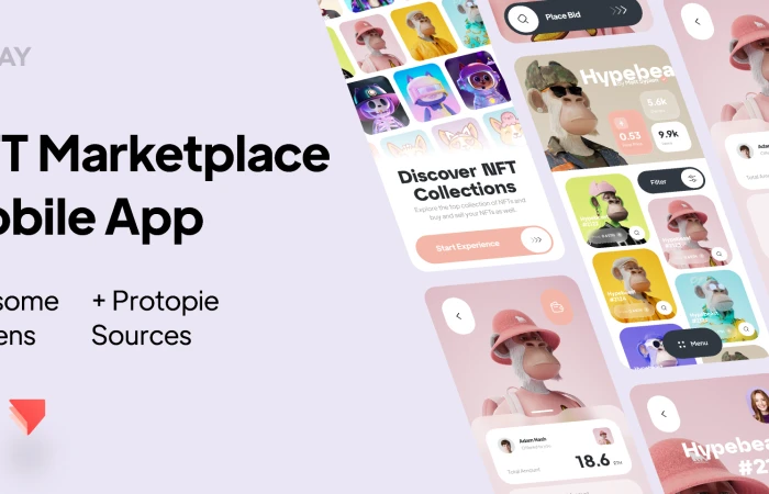 NFT Marketplace Mobile App  - Free Figma Template