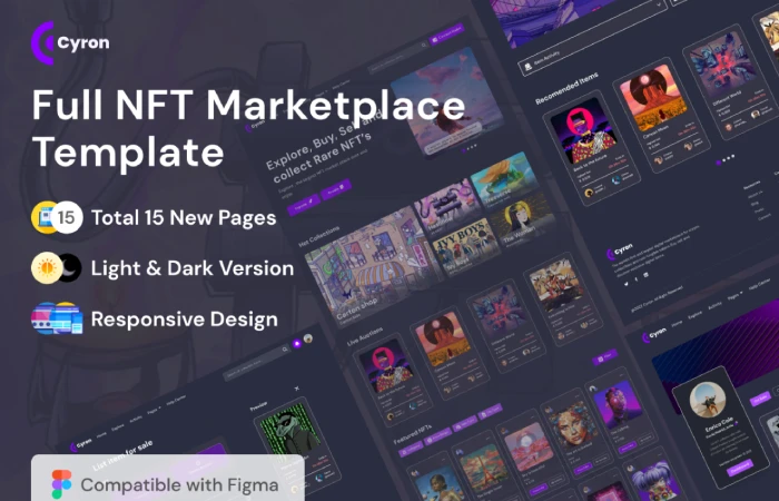 NFT Marketplace Website Template  - Free Figma Template