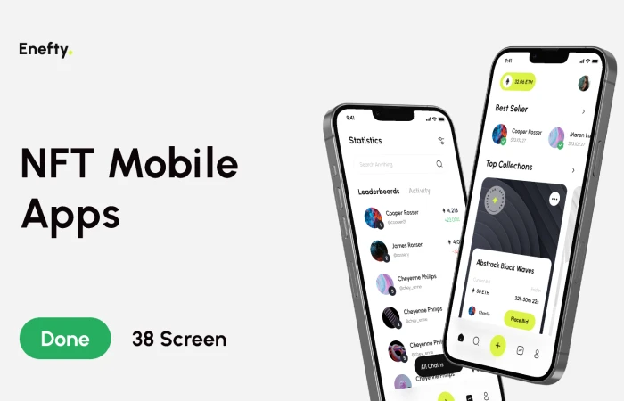NFT Mobile App Design - Pickolabs Studio  - Free Figma Template