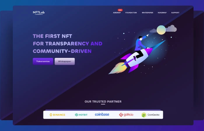 NFTLab - Hero Landing Page Concept  - Free Figma Template